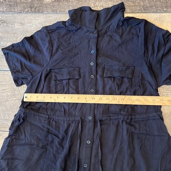 Torrid Women's Mini Twill Drawstring Shirt Dress Deep Black Size 1X - Picture 6 of 10